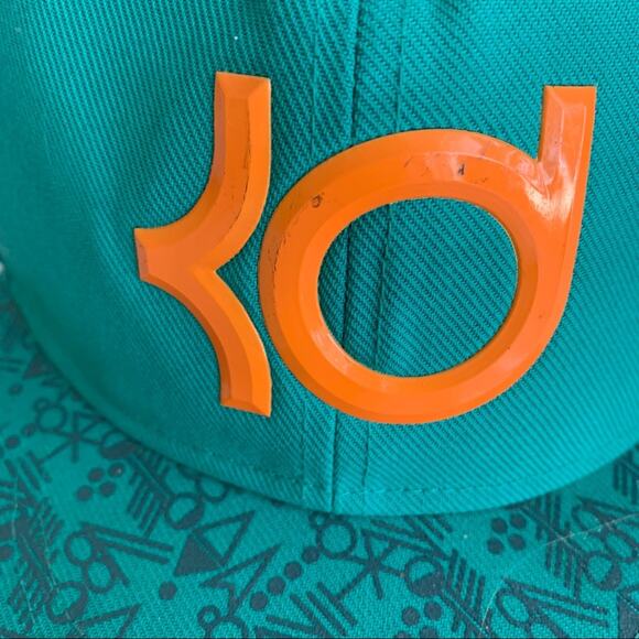 Nike True Kevin Durant KD Snapback Flat bill Hat Cap Green Orange OSFM - Picture 3 of 11